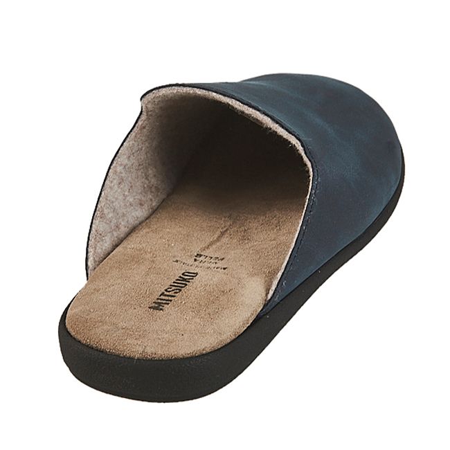 Monochrome with a smooth feel & leather sole, made in Italy, for gentlemen (blue)