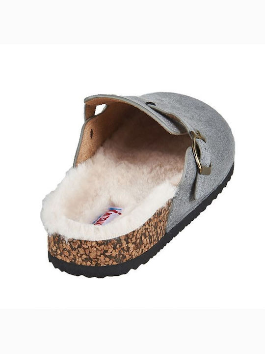 Wool lined winter slippers for gentlemen (grey)