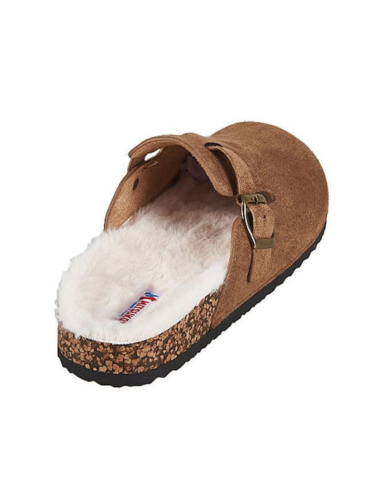 Wool lined winter slippers for gentlemen (beige)