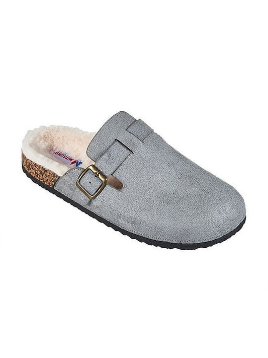 Wool lined winter slippers for gentlemen (grey)