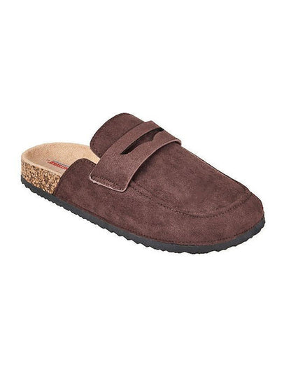 Suede with reinforced sole in house slippers for gentlemen (brown)