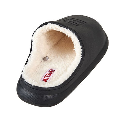 Happy family fleece lined and waterproof slippers for gentlemen (black)