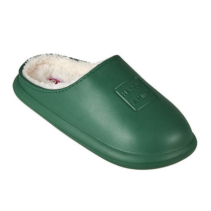 Happy family fleece lined and waterproof slippers for gentlemen (green)