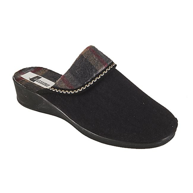 Italian wedged clogs with a warm foldable outer top for women