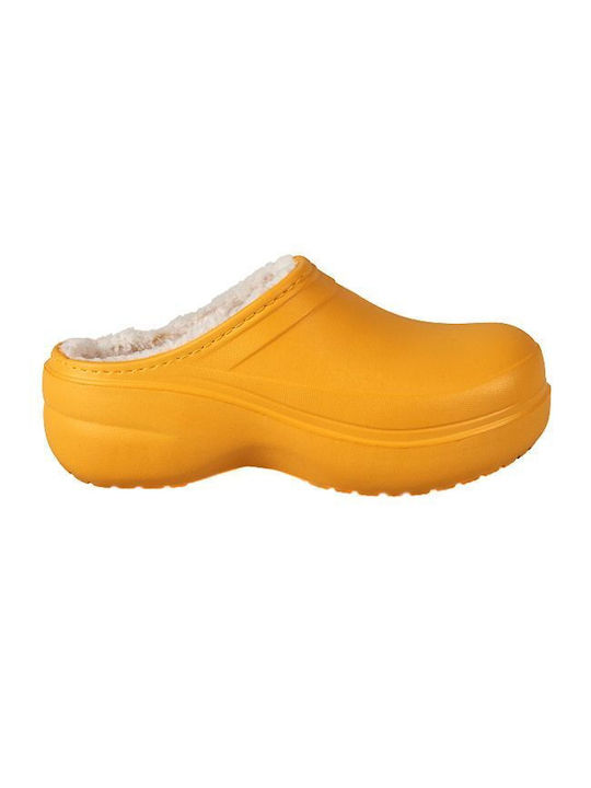 Warm Waterproof Fleece Lined Clogs for women (Yellow)