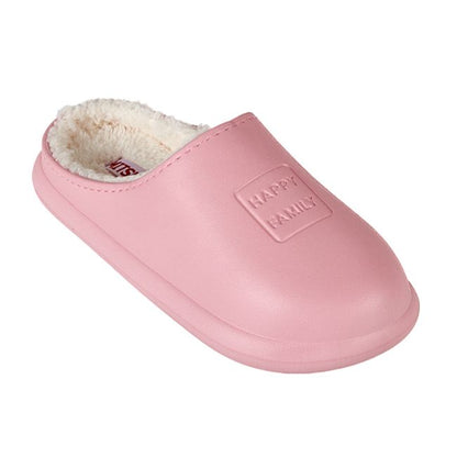 Happy family fleece lined and waterproof slippers for women (Pink)